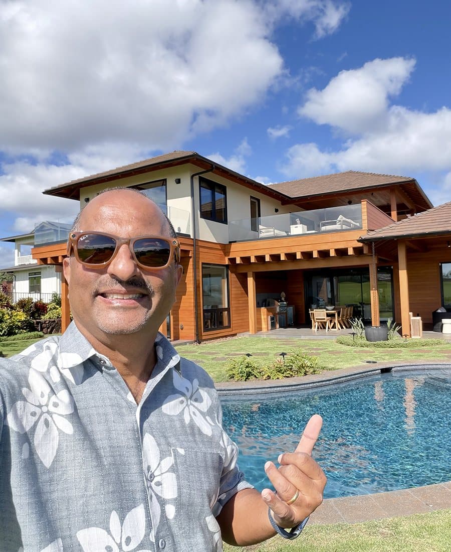 Jay Rao at a modern estate with pool in Poipu, Kauai