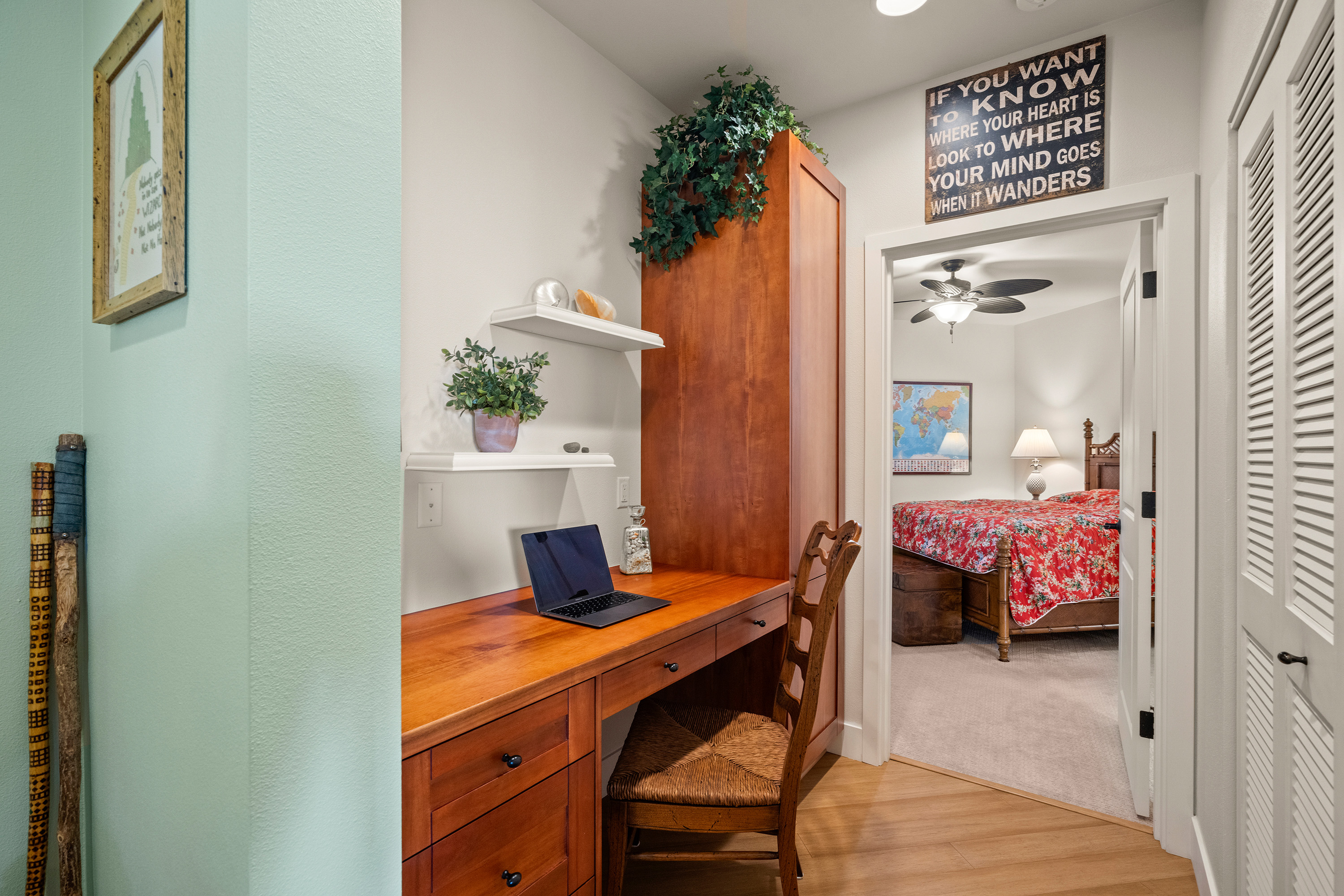 Built-in office nook off the hallway