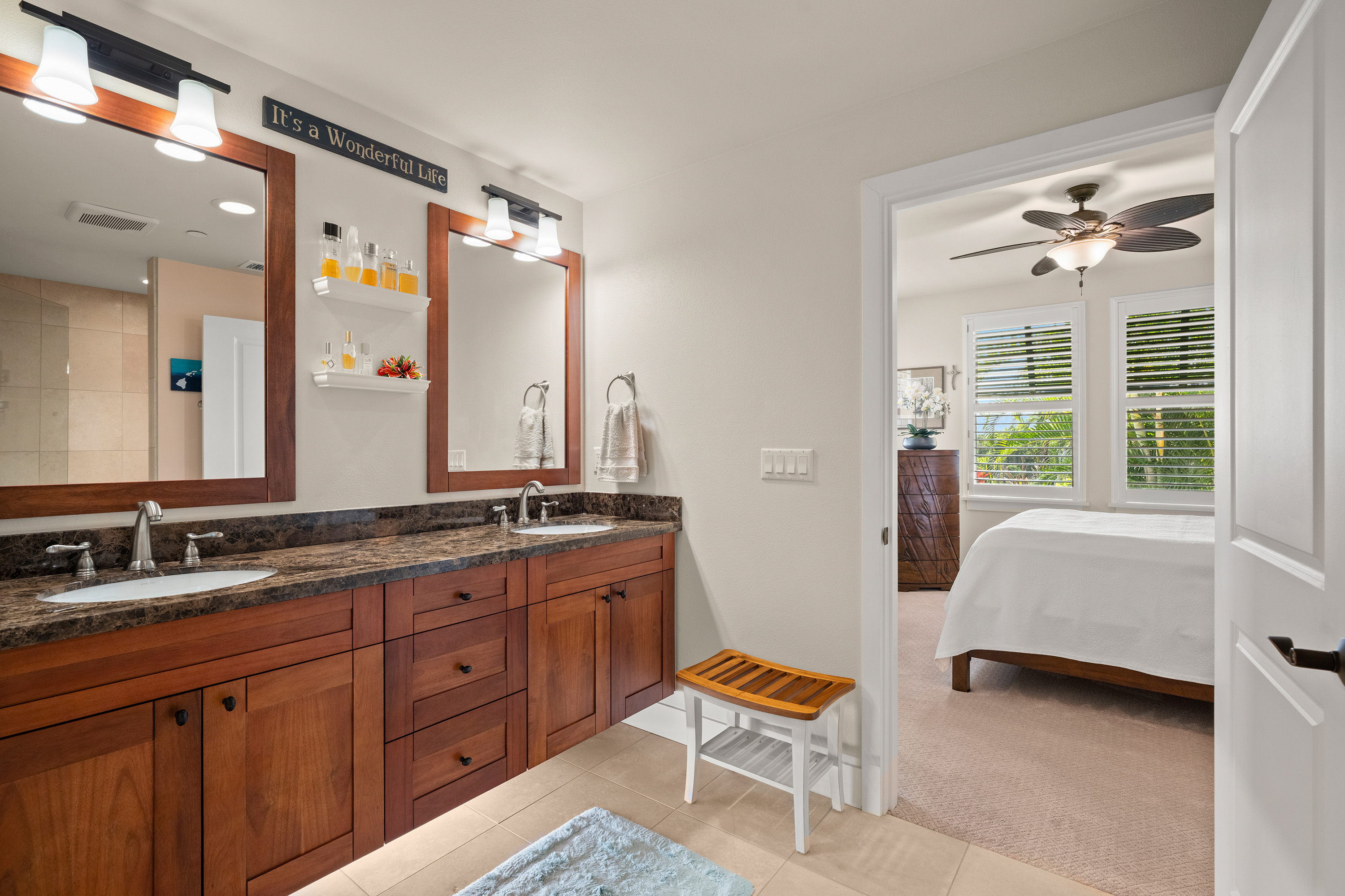 Primary bathroom with double vanity